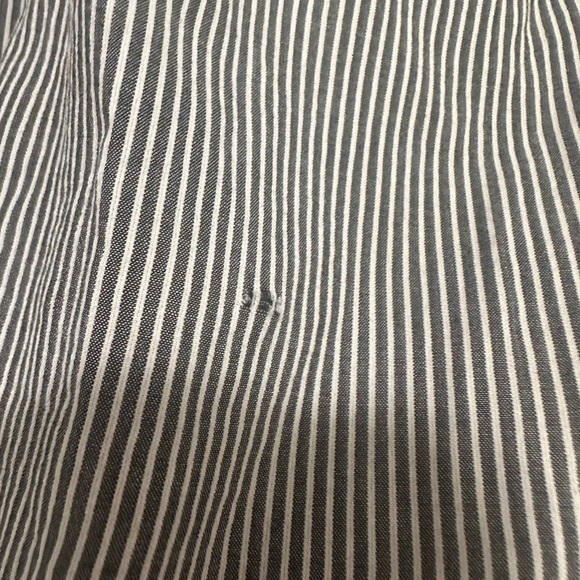 Lafayette 148 Women's White and Gray Striped Button-Up Shirt Blouse Size XL - Picture 10 of 10